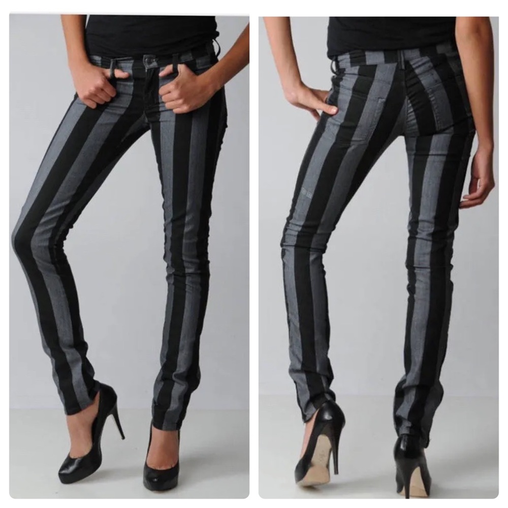 Ksubi super skinny jeans in jail bird striped 30 (д3783)